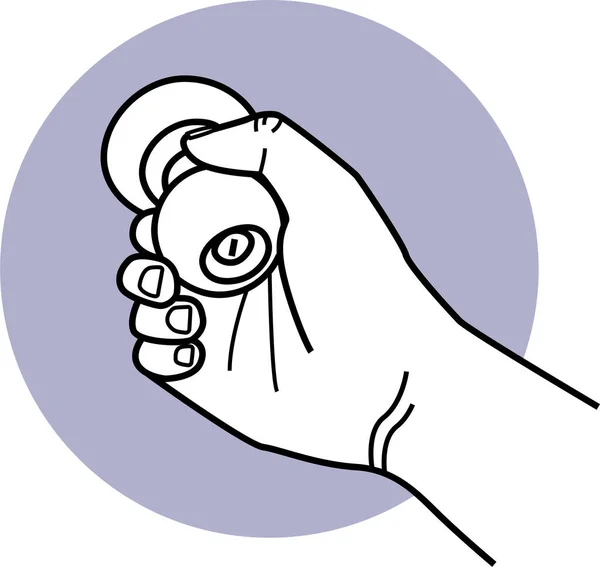 Мінімалістична Векторна Ілюстрація Рук Людини Тримає Дверну Ручку — стоковий вектор