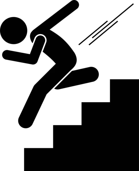 Ilustración Vectorial Minimalista Del Hombre Hombre Subir Escaleras — Archivo Imágenes Vectoriales