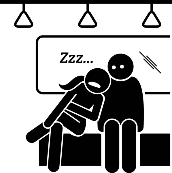 Ilustración Vectorial Minimalista Persona Durmiendo Todas Partes — Archivo Imágenes Vectoriales