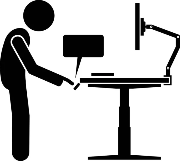 Illustrazione Vettoriale Minimalista Della Scrivania Piedi Elettrica — Vettoriale Stock