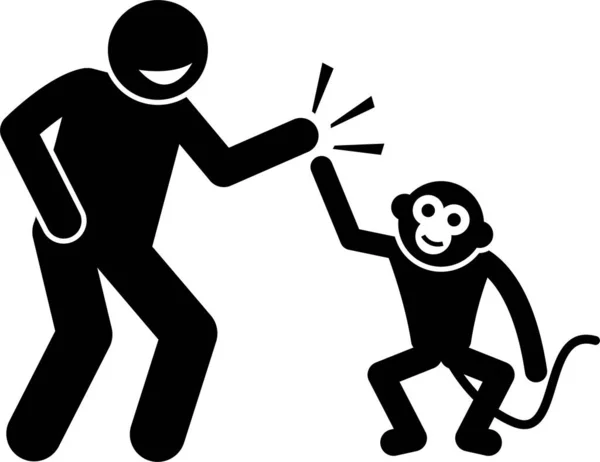 Pictograma Figura Humana Macaco Ilustrações Retratam Ações Reações Macacos Como — Vetor de Stock