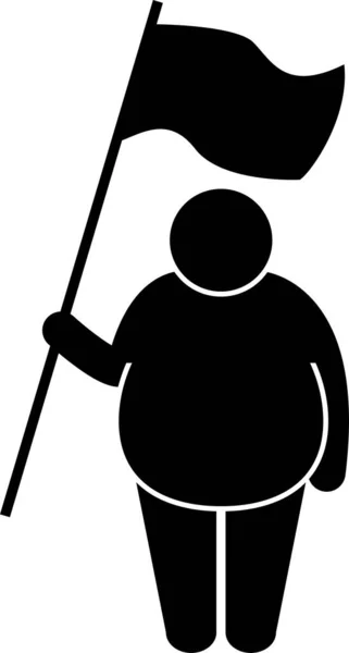 Ilustração Vetorial Minimalista Homem Gordo — Vetor de Stock