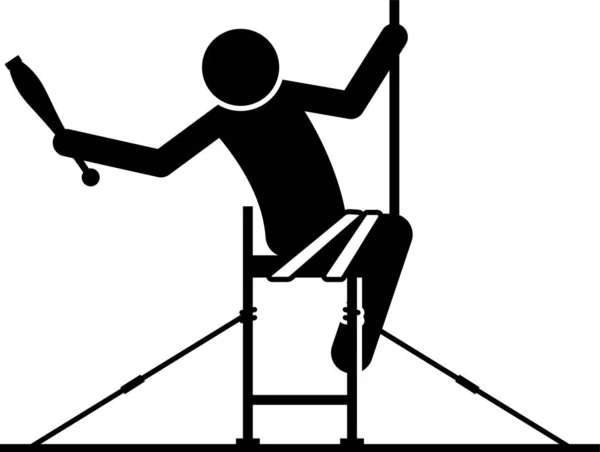 Minimalistyczny Wektor Ilustracji Osoby Niepełnosprawnej Polu Koncepcji Sportu — Wektor stockowy
