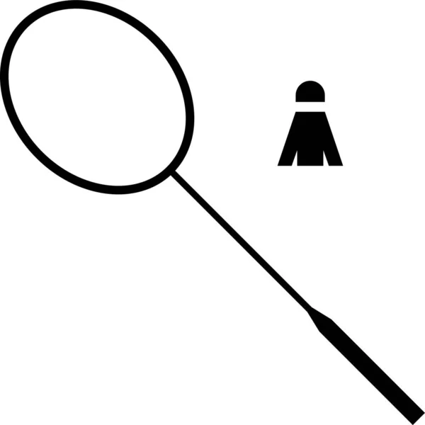 Ilustração Vetor Minimalista Preto Badminton — Vetor de Stock