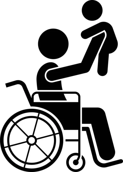 Minimalistyczna Ilustracja Wektora Osoby Niepełnosprawnej Koncepcja Normalnego Życia — Wektor stockowy