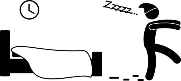 Minimalistická Vektorová Ilustrace Snění Člověka — Stockový vektor