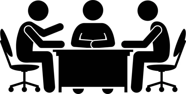 Yöneticiler Etkili Verimli Bir Toplantı Tartışma Yapıyorlar Şadamları Iyi Bir — Stok Vektör