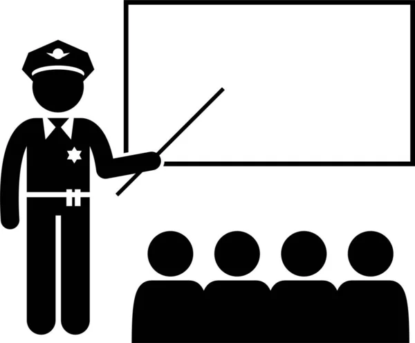 Ilustración Vectorial Minimalista Del Concepto Policial — Archivo Imágenes Vectoriales