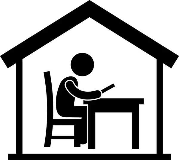 Educación Hogar Educación Hogar Figura Palo Pictograma Iconos — Vector de stock