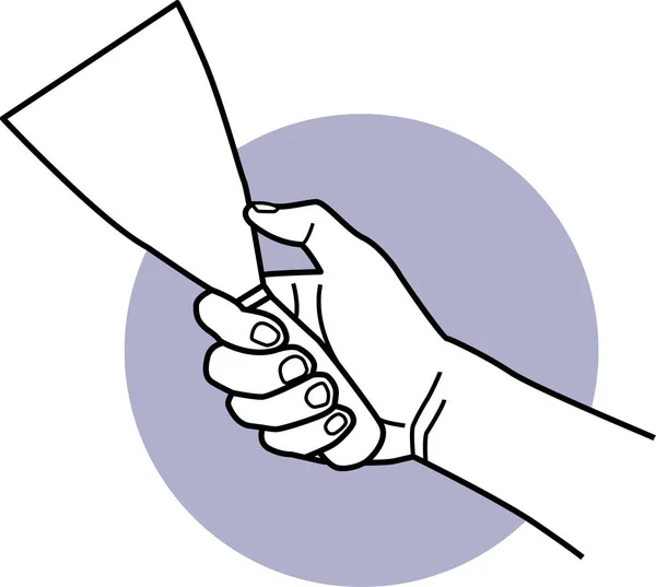 Minimalistická Vektorová Ilustrace Lidské Ruky Držící Stěrku — Stockový vektor