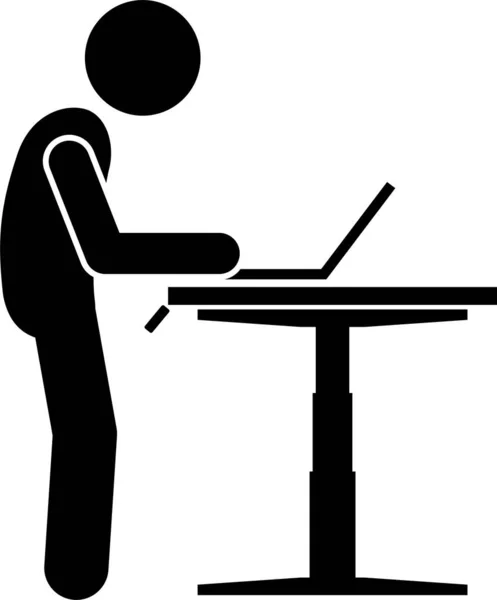 Minimalistic Vector Illustration Electric Standing Desk — Stock Vector
