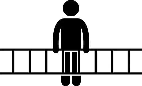 Minimalistic Vector Illustration People Ladder Concept — Stock Vector