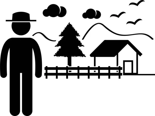 Ilustración Vectorial Minimalista Del Concepto Rural — Vector de stock