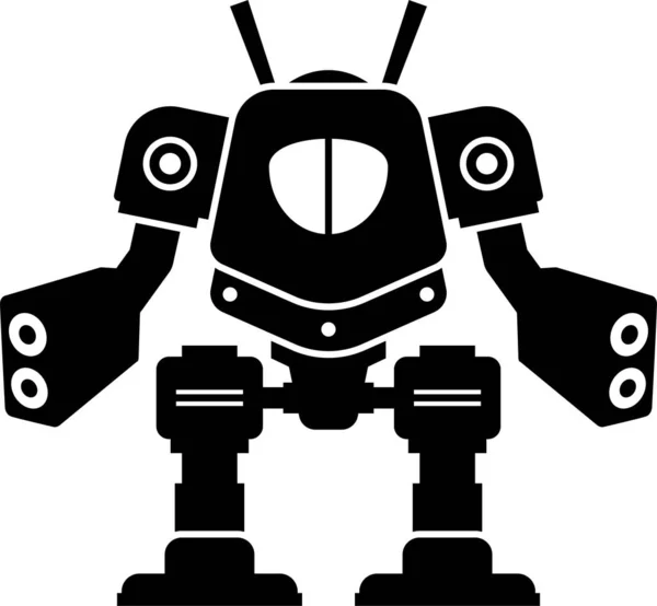 Minimalistická Vektorová Ilustrace Robota Mech — Stockový vektor