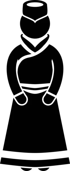 Minimalista Vector Ilustración Persona Asiático Tradicional Traje — Archivo Imágenes Vectoriales