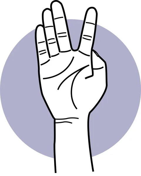 Руки Пальцями Жестами Долонь Векторні Ілюстрації Різних Положень Ручних Пальців — стоковий вектор