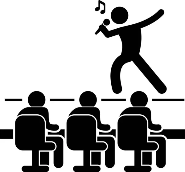 Judges Audition Singing Performance Talent Show Stick Figure Pictogram Icon Royalty Free Stock Vectors