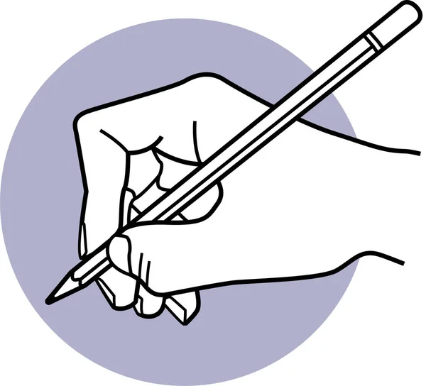 Vector Illustration Hand Holding Pencil — Stock Vector