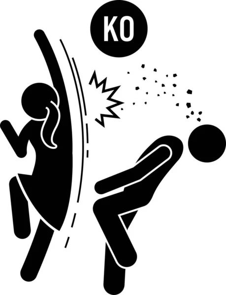 Woman Beating Man Stick Figure Sign Symbols Vector Illustration Female Royalty Free Stock Illustrations