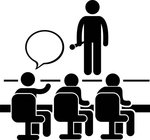 Judges Audition Singing Performance Talent Show Stick Figure Pictogram Icon Vector Graphics