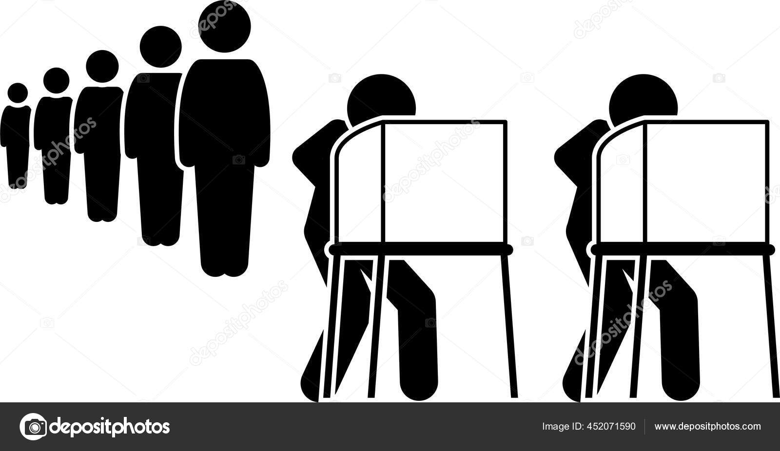 Voters Voting Polling Station Place Presidential Election Signs Symbols Vector Vector Image By C Leremy Vector Stock 452071590