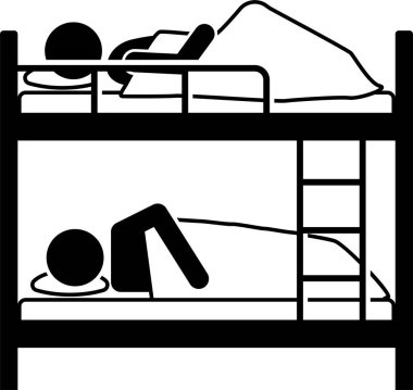 Uyku yatağının minimalist vektör çizimi