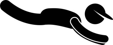 Beyzbol oyuncusunun minimalist vektör illüstrasyonu