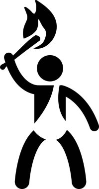 Minimalist vektör illüstrasyonu, tarih öncesi kavram