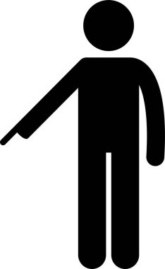 İşaret parmağının sopalı figürleri. Çubuk figür farklı pozlar ve pozisyonlarda farklı yönleri gösteren bir adam gösteriyor..