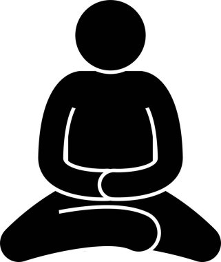 Yerlerde Oturan ve Oturan İnsan Adam Pozisyonları Yapışkan Yapıştırıcı Resim Simgeleri