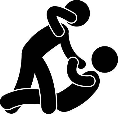 Minimalist vektör illüstrasyonu, kavga kavramı