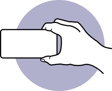 Akıllı telefonu tutan elin vektör çizimi