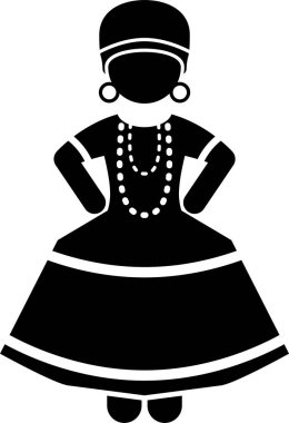 Güney Amerika kostümlü kişinin minimalist vektör çizimi