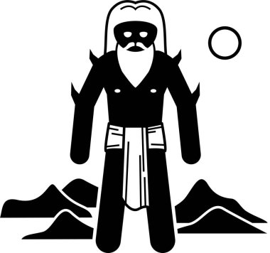 İskandinav mitolojisi karakter simgesi, vektör illüstrasyonu