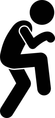 Koşan adamın minimalist vektör illüstrasyonu