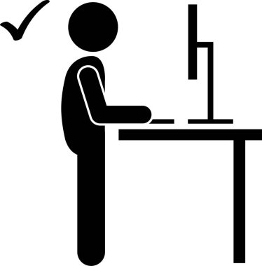 Minimalist vektör illüstrasyonu, vücut duruşu kavramı