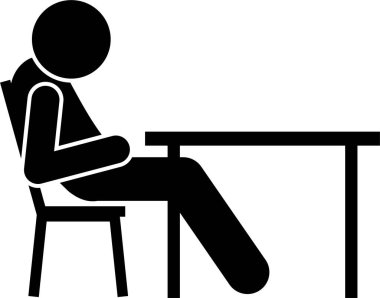 Sandalyede Otururken Pozisyonlar İnsan Adam Yapıştırıcı Yapıştırıcı Resim Simgeleri 