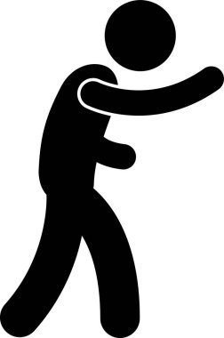 Minimalist vektör illüstrasyonu, kavga kavramı