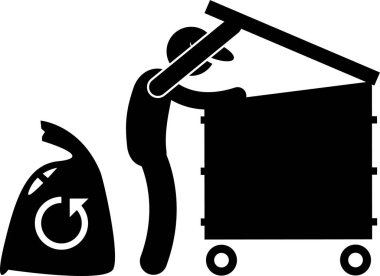 Çöp kavramının minimalist vektör illüstrasyonu 