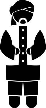 Asyalı geleneksel kostümlü kişinin minimalist vektör çizimi