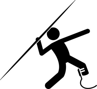 Alan sporu konseptinde engelli kişinin minimalist vektör illüstrasyonu 