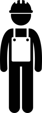 İşçi İnşaat Güvenliği Üniforması Giyin Simge Simgesi İşareti Pictogram 