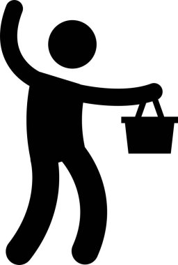 Alışveriş insanı kavramının minimalist vektör illüstrasyonu 