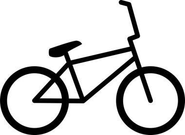 Bisiklet ikonlu bisiklet, çizim. Basit tasarım