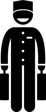 Minimalist vektör çizimi, restoran çalışanı