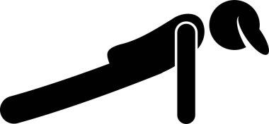 Minimalist vektör illüstrasyonu, vücut egzersizi kavramı