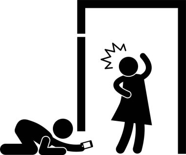 Sapık takipçi kavramının minimalist vektör çizimi