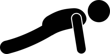 Beden eğitimi ikonunda kişinin vektör illüstrasyonu