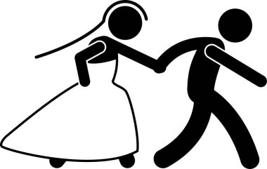 minimalistic vector illustration of marriage concept clipart
