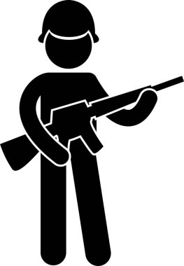 Askerin minimalist vektör çizimi 